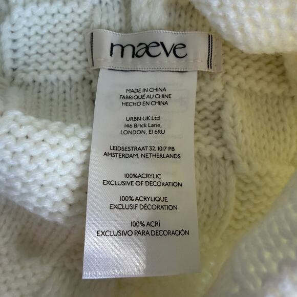 NEW Anthropologie Maeve Cream Checkered Crystal Embellished Beanie Hat - Picture 4 of 5